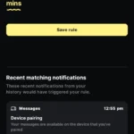 Màn hình tạo quy tắc thông báo mới trong ứng dụng BuzzKill Android