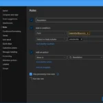 Màn hình thiết lập quy tắc mới trong Microsoft Outlook để lọc thư quảng cáo và tin tức.