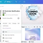 Màn hình ứng dụng Canva trên máy tính hiển thị tùy chọn "Star" (Đánh dấu yêu thích) cho một thành phần đồ họa.