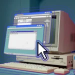 Máy tính cũ chạy hai trình duyệt web trên hệ điều hành cổ điển, minh họa sự đa dạng lựa chọn trình duyệt.