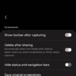 Menu cài đặt Ảnh chụp màn hình và ghi màn hình trong One UI 6.1 của Samsung