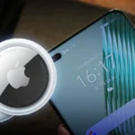 Thiết bị theo dõi Apple AirTag và điện thoại Android minh họa tính năng Google Find Nearby