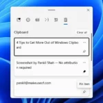 Tính năng ghim mục trong lịch sử Clipboard của Windows 11 để truy cập nhanh chóng