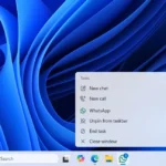 Tùy chọn Kết thúc tác vụ cho ứng dụng WhatsApp trên thanh tác vụ Windows 11