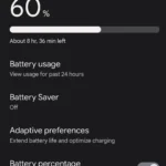 Tùy chọn Pin Thích Ứng trong cài đặt pin Android