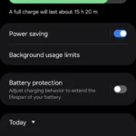 Tùy chọn tiết kiệm pin trong menu cài đặt pin của Android