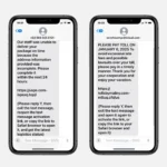Ví dụ tin nhắn lừa đảo Smishing nhắm vào người dùng iMessage do Bleeping Computer cung cấp